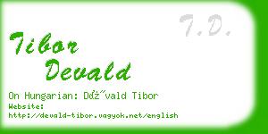 tibor devald business card